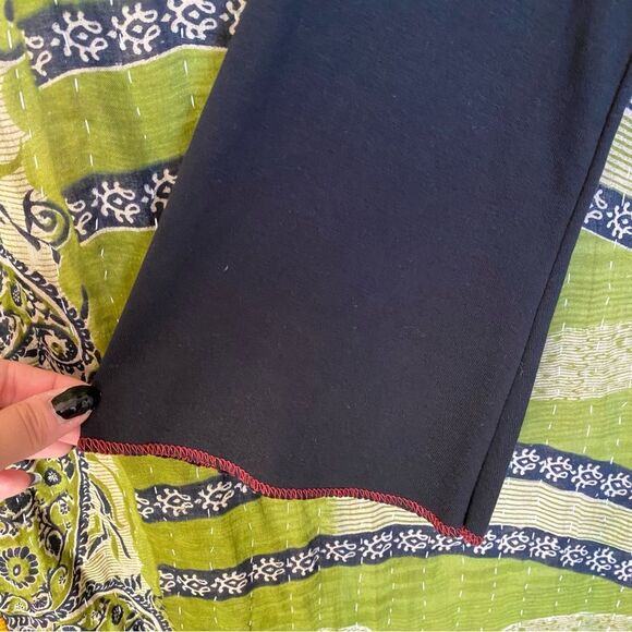 Y2K The Collection Royal Black/ Red Boho Whimsigoth Patchwork Top Size Medium - Picture 5 of 15